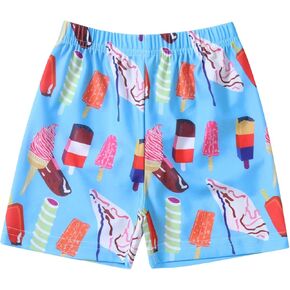 Toddler Boys Swim Trunks Cartoon Print Bathing Suit Infant Elastic Waist Beach Board Shorts Casual Kids Summer Bathing Suit