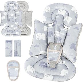 TANOFAR Car Seat Head Support Baby - Infant Car Seat Insert for Newborn Girls Boys - Soft Carseat Head Support for Infant - Newborn Carseat Insert for Car Seats, Strollers, Swings, Bouncer (Elephant)