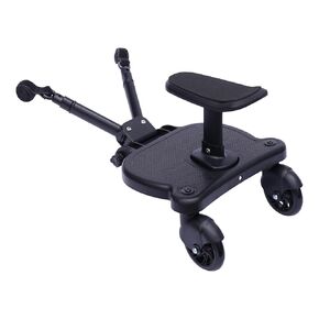 Universal Stroller Board with Seat – 2-in-1 Stroller Ride-On Board for Toddler, Removable Seat, Adjustable Attachment for Most Strollers