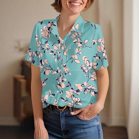 Shirts for Women Long Sleeve 2025 Boho Tees V-Neck Button Cotton Linen Blouses T Shirts Casual Loose Vintage Tops in Kuwait