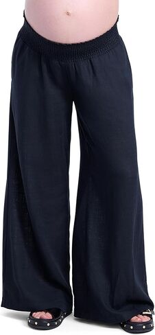 Motherhood Maternity Women's Smocked Waist Wide Leg Pregnancy Summer Casual Pants in Saudi Arabia