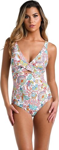 La Blanca Women's Standard Island Goddess Cross Front Keyhole One Piece Swimsuit in Saudi Arabia