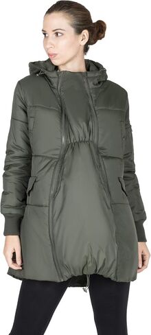 Waterproof Maternity Coat with 3in1 panel extender patented technology bomber style | Faith in Saudi Arabia