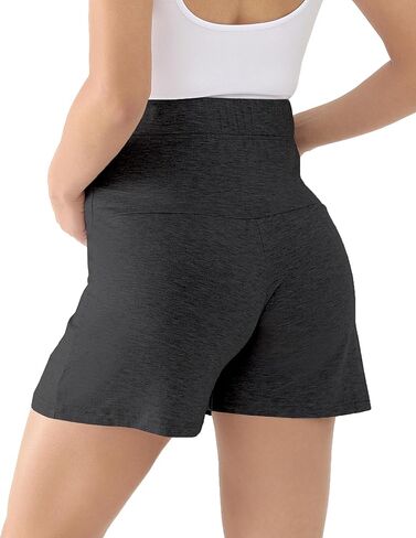 Maternity Shorts for Women Over The Belly Soft Comfy Stretchy Summer Lounge Pajama Pregnancy Shorts in Kuwait