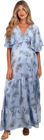 PinkBlush Floral Deep V-Neck Maternity Maxi Dress in Saudi Arabia