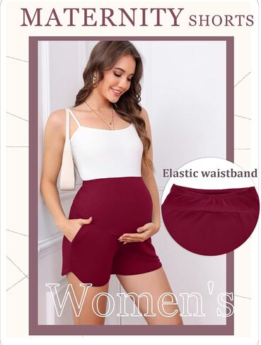 3 Pack Women's Maternity Shorts Over Belly Pregnancy Lounge Workout Running Casual Pajama with Pockets in Saudi Arabia