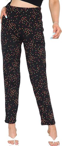 Wearall Women's Plus Ploral Print Prones Ladies Culle Clanted Percted Pants 10-24 in Saudi Arabia