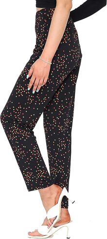 Wearall Women's Plus Ploral Print Prones Ladies Culle Clanted Percted Pants 10-24 in Saudi Arabia