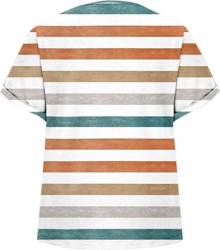 Womens Summer Tops Short Dolman Sleeve Shirts 2025 Fashion V Neck Outfits Clothes Fashion Stripes Print Blouse in Saudi Arabia