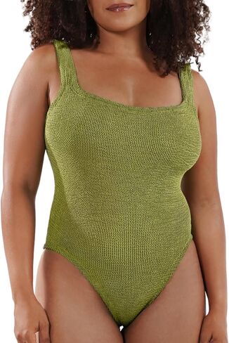 Maris & Sol Women’s Crinkle One Piece Swimsuit – Luxe Stretch Fabric, One Size US 2-16 – Maternity Friendly, Made in UK in Saudi Arabia