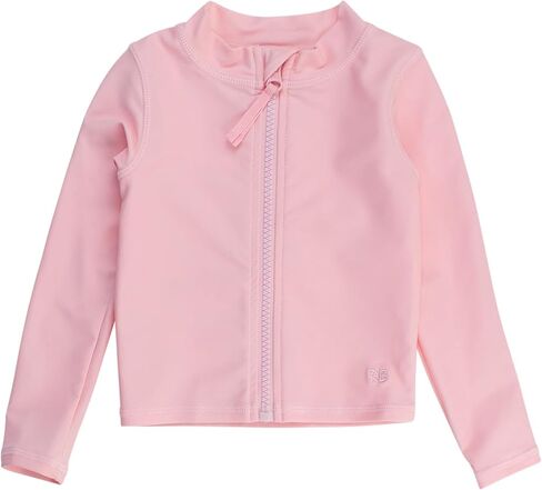 RuffleButts UPF50+ Sun Protective Unisex Long Sleeve Full Zip Rash Guard in Kuwait