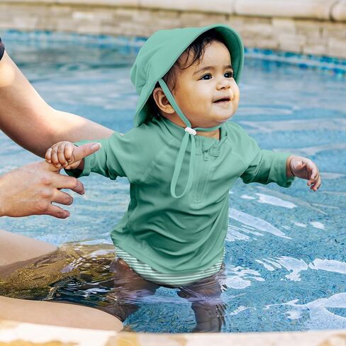 green sprouts Baby Toddler Eco Snap Swim Diaper - Mint Stripes - 4T in Kuwait