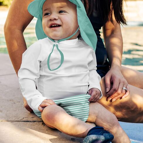green sprouts Baby Toddler Eco Snap Swim Diaper - Mint Stripes - 4T in Kuwait