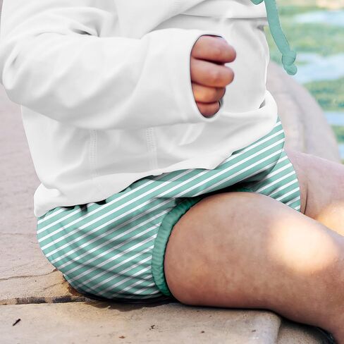 green sprouts Baby Toddler Eco Snap Swim Diaper - Mint Stripes - 4T in Kuwait