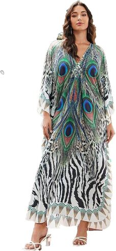 Printed Satin Silk Casual Wear Kaftan for Women,Boat Neck Silk Caftan Dress, Kaftan for Woman,Maxi Long Dress Gift for Kaftan in Saudi Arabia