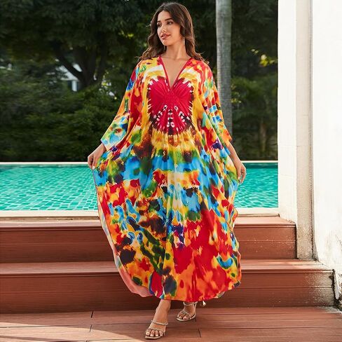 JASCLS 2025 Women's Plus Size Beach Lounge Maxi Dress Swimwear Cover up for Women in Kuwait