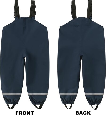 Fewlby Kids Rain Bib Pants, Toddlers Waterproof Suspender Dirty Proof Rain Wear for Boys and Girls in Saudi Arabia