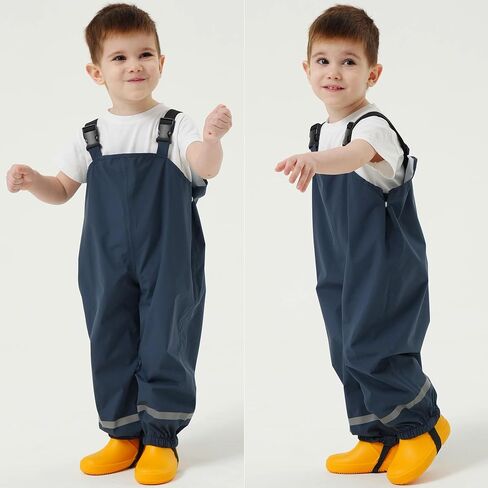 Fewlby Kids Rain Bib Pants, Toddlers Waterproof Suspender Dirty Proof Rain Wear for Boys and Girls in Saudi Arabia