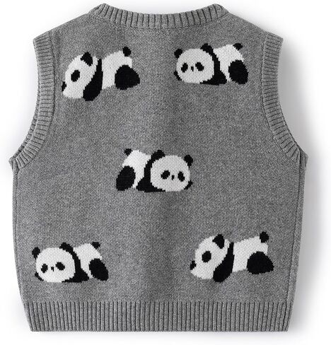 Baby Boy Girl Knit Sweater Vest Toddler Cardigan Waistcoat,Adorable Panda in Kuwait