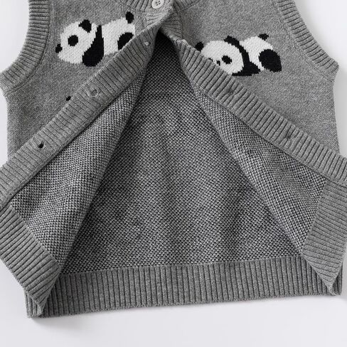 Baby Boy Girl Knit Sweater Vest Toddler Cardigan Waistcoat,Adorable Panda in Kuwait