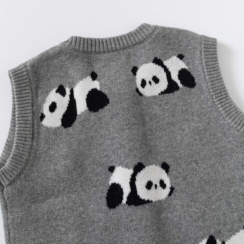 Baby Boy Girl Knit Sweater Vest Toddler Cardigan Waistcoat,Adorable Panda in Kuwait