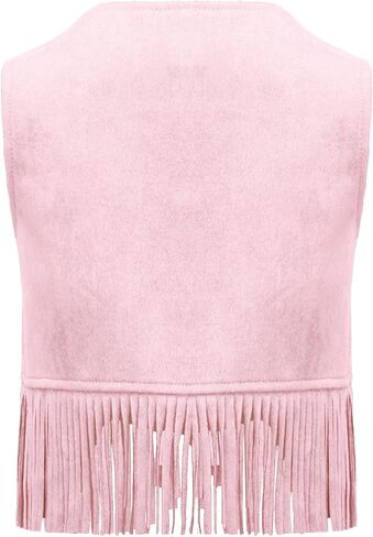 Moily Baby Boys Girls Western Cowboy Cowgirl Vest Sleeveless Open Front Tassel Fringe Waistcoat Outerwear Top in Kuwait
