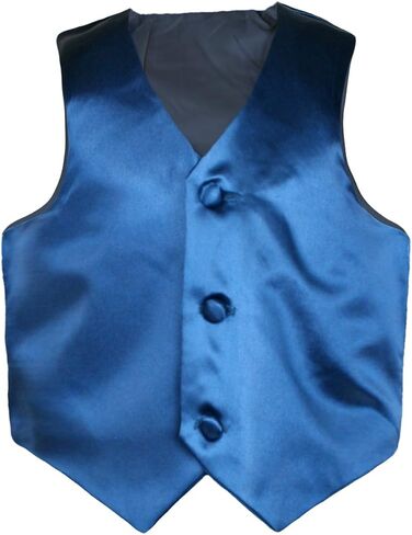 Baby Toddler Kids Little Boys Formal 23 Color Satin Vest S-7 (S:(0-6 Months), Green Teal) in Kuwait