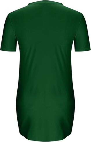 Womens Swimsuit Coverup Short Sleeve Swimwear Beach Cover Ups Sheer Twisted Hem Basic Summer V Neck Shirt Sun Dresses in Kuwait