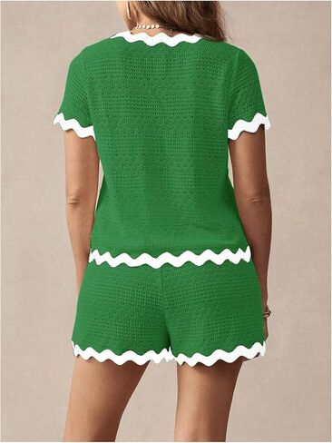 MakeMeChic Women's Maternity 2 Piece Outfits Summer V Neck Short Sleeve Tee Top and Shorts Set in Saudi Arabia