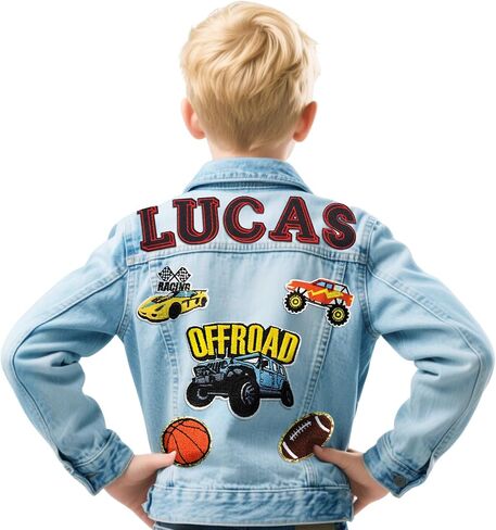 Personalized Boys Denim Jacket with Names, Custom 1-14 Years Old Boys Brithday Gifts, Outerwear Jackets for Toddlers in Saudi Arabia