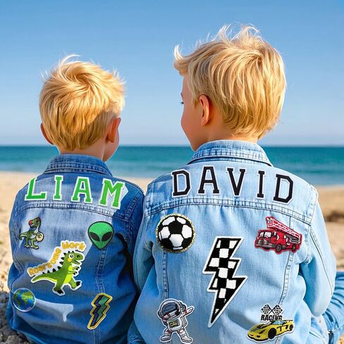 Personalized Boys Denim Jacket with Names, Custom 1-14 Years Old Boys Brithday Gifts, Outerwear Jackets for Toddlers in Saudi Arabia