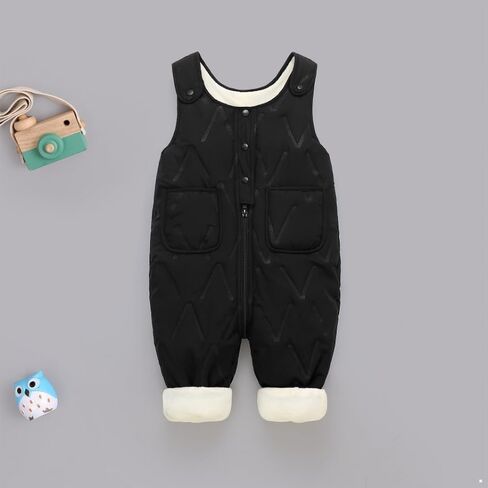 Yartina Toddler Baby Snow Pants Puffer Bibs Overalls Winter Fleece Thick Warm Snowsuit Jumpsuit with Pockets in Saudi Arabia