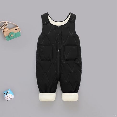 Toddler Puffer Snow Pants Baby Girls Boys Fleece Lined Overalls Snowsuit Winter Thick Warm Snow Bibs Jumpsuit in Saudi Arabia