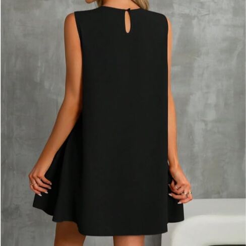 Sexy Sleeveless Tank Dress for Women Beach Vacation Ruffle Hem Tshirt Sundress Summer Loose Fit Cover Ups Dresses in Saudi Arabia