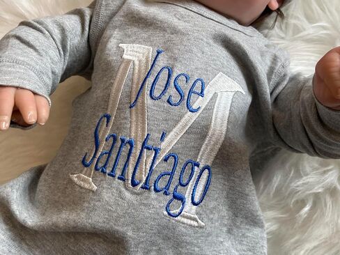 Personalized Newborn Baby Coming Home Outfit Custom Matching Super Soft Infant Long Sleeve Sleepwear with Embroidery Name Baby Sleeper Newborn Set for Girl and Boy Perfect Baby Shower Gift (A) in Saudi Arabia
