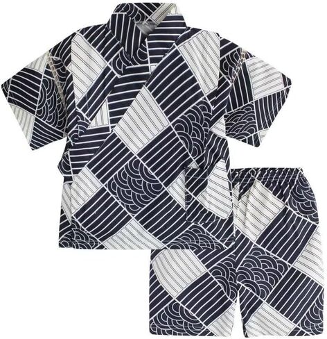 Jinbei Kids Girls Boys Top Bottom Set Kimono Baby Summer Cotton Japanese Style in Saudi Arabia
