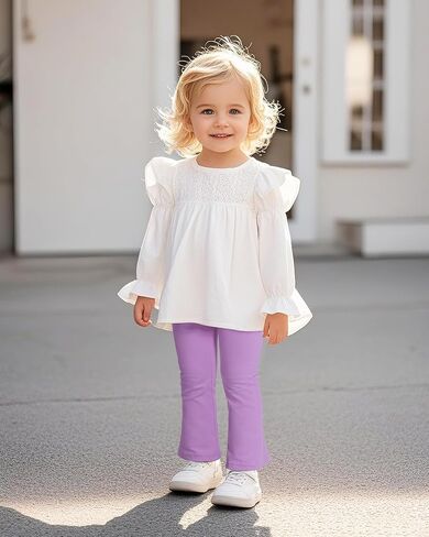 Witwot Toddler Girl Flare Pants Baby Girls Cotton Leggings Bell قيعان الملابس حجم 18 م-5t in Kuwait