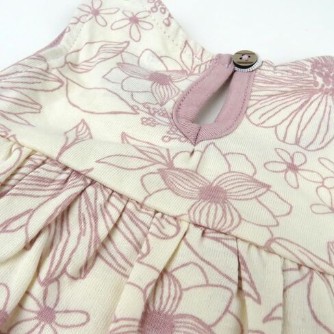 HonestBaby Flutter Tee, Tank Top with Ruffle Diaper Cover 100% Organic Cotton for Infant Baby and Toddler Girls in Saudi Arabia