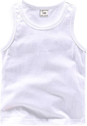 EISHOW Unisex Kids Toddler Baby Boys Girls Solid Tank Tops T-Shirts Cotton Undershirts Summer Sleeveless Vest Basic Tees in Saudi Arabia