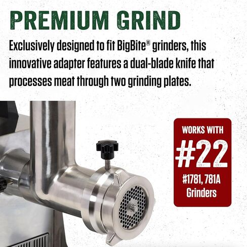 #8 Big Bite Dual Grind Adapter,Silver in Kuwait
