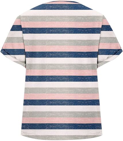 Womens Summer Tops Short Dolman Sleeve Shirts 2025 Fashion V Neck Outfits Clothes Fashion Stripes Print Blouse in Saudi Arabia