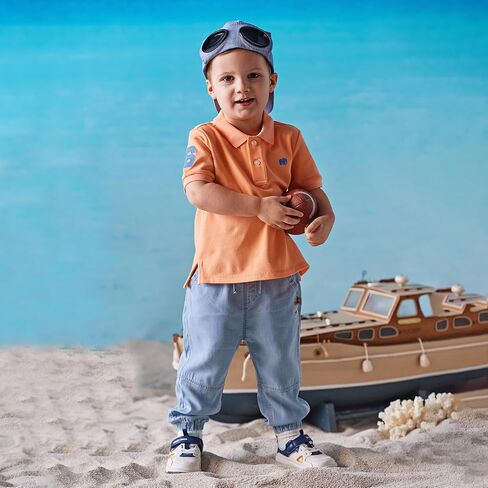 Dave & Bella Baby Boys Short Sleeve Polo Stirts Toddler Kids Pique Pique Pique Uniffor in Kuwait