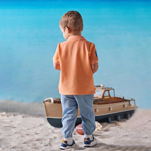 Dave & Bella Baby Boys Short Sleeve Polo Stirts Toddler Kids Pique Pique Pique Uniffor in Kuwait