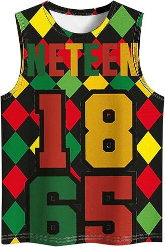 Womens Juneteenth Tank Tops Celebrating Black Freedom 1865 Shirts African American Tops Sleeveless Athletic Tees in Saudi Arabia