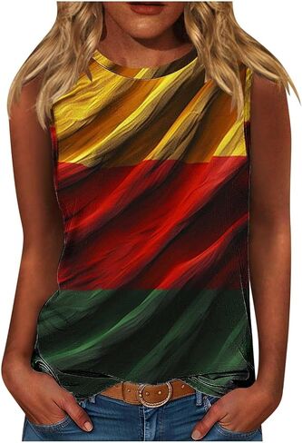 Womens Juneteenth Tank Tops Celebrating Black Freedom 1865 Shirts African American Tops Sleeveless Athletic Tees in Saudi Arabia