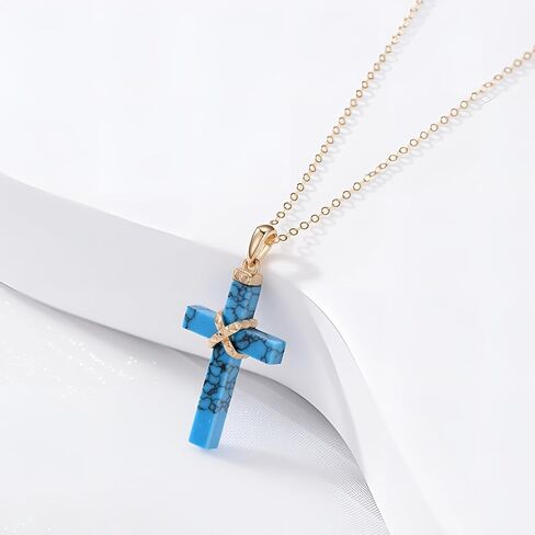 MOLICACI 14K الذهب الأسود الجزع الصليب قلادة للنساء الذهب الأصفر الحقيقي لذيذ الطبيعية الأسود الجزع الصليب الدين قلادة قلادة لتأكيد المعمودية النساء الرجال، 16 + 1 + 1 بوصة in Saudi Arabia