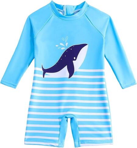 Baby Swimsuit Boy Infant One Piece Rash Guard Bathing Suit Short Sleeve Zipper Toddler Boys Beach Swimwear in Saudi Arabia