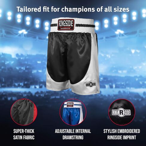 Ringside Youth Pro-Style Boxing Trunks , Black/Gold , Medium in Saudi Arabia
