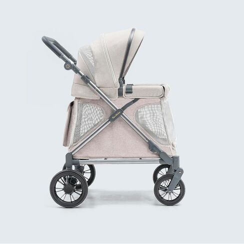 Familidoo Q1 Multi-Use Kids Wagon Stroller – Foldable, Lightweight & All-Terrain for Kids & Pets – 5-Point Safety Harness, Rain Cover & Compact Travel Design – Supports Up to 132 lbs (Ash Rose) in Saudi Arabia