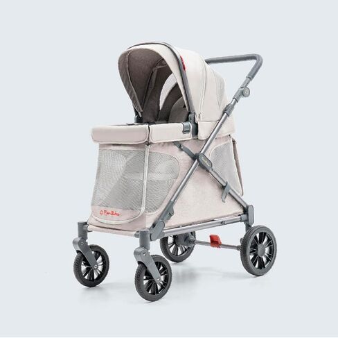 Familidoo Q1 Multi-Use Kids Wagon Stroller – Foldable, Lightweight & All-Terrain for Kids & Pets – 5-Point Safety Harness, Rain Cover & Compact Travel Design – Supports Up to 132 lbs (Ash Rose) in Saudi Arabia